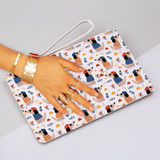 Hello Dogs Pattern Clutch Bag By Artists Collection