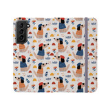 Hello Dogs Pattern Samsung Folio Case By Artists Collection