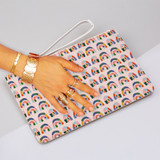 Abstract Rainbows Pattern Clutch Bag By Artists Collection