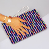 Abstract Ribbons Pattern Clutch Bag By Artists Collection
