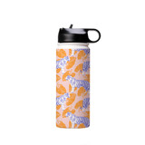 Abstract Tiger Orange Pattern Water Bottle By Artists Collection