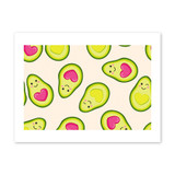 Avocado Love Pattern Art Print By Artists Collection