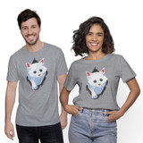 White Cat Coming From A Hole T-Shirt By Vexels