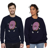 Donut Worry Be Happy Crewneck Sweatshirt By Vexels