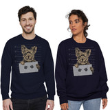 Funny Yorkshire Terrier Mugshot Crewneck Sweatshirt By Vexels