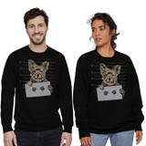 Funny Yorkshire Terrier Mugshot Crewneck Sweatshirt By Vexels