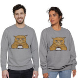 Grumpy Coffee Cat Crewneck Sweatshirt By Vexels