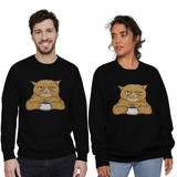 Grumpy Coffee Cat Crewneck Sweatshirt By Vexels