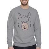 Llama Face Crewneck Sweatshirt By Vexels