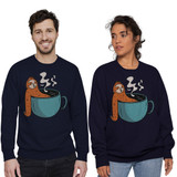 Sloth In A Hot Tub Coffee Crewneck Sweatshirt By Vexels