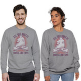 All You Need Is Books And Cats Crewneck Sweatshirt By Vexels