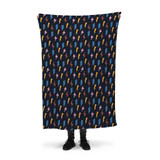 Doodle Thunder Pattern Fleece Blanket By Artists Collection