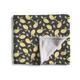 Hand Drawn Lemons Pattern Fleece Blanket By Artists Collection