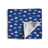 Paper Boats Pattern Fleece Blanket By Artists Collection