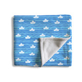 Paper Boat Pattern Fleece Blanket By Artists Collection