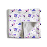 Paper Plane Pattern Fleece Blanket By Artists Collection