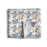 White Flowers Pattern Fleece Blanket By Artists Collection