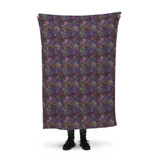 Colorful Leaves Outline Pattern Fleece Blanket By Artists Collection