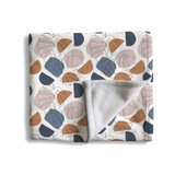 Abstract Shapes Earthy Hues Fleece Blanket By Artists Collection