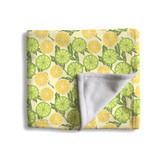 Lemon And Lime Slice Pattern Fleece Blanket By Artists Collection