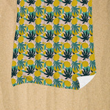 Abstract Tropical Lemons Pattern Beach Towel By Artists Collection