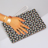 Colorful Flowers Pattern Clutch Bag By Artists Collection