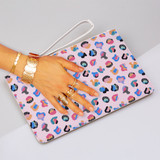 Colorful Leopard Pattern Clutch Bag By Artists Collection