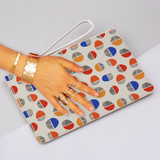 Abstract Circles Pattern Clutch Bag By Artists Collection
