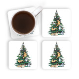 Christmas Tree Cats Coaster Set By Vexels