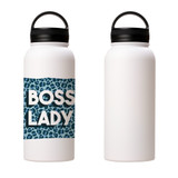 Boss Lady With Leopard Background Water Bottle By Vexels