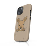 Baby Kangaroo In Pouch With Brown Background iPhone Tough Case By Vexels