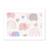 Elephant Rainbow Pattern Art Print By Artists Collection