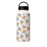 Happy Flowers Pattern Water Bottle By Artists Collection