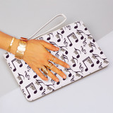 Music Pattern Clutch Bag By Artists Collection