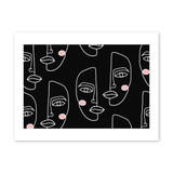 One Line Faces  Pattern Art Print By Artists Collection