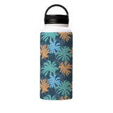 Palm Trees Green Pattern Water Bottle By Artists Collection