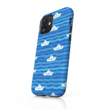 Paper Boat Pattern iPhone Tough Case By Artists Collection