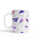 Paper Plane Pattern Coffee Mug By Artists Collection