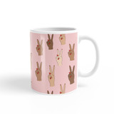 Peace Hand Symbol Pattern Coffee Mug By Artists Collection