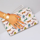 Rainbow Leopard Pattern Clutch Bag By Artists Collection