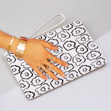 Simple White Flowers Pattern Clutch Bag By Artists Collection
