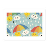 Sun And Cloud Pattern Art Print By Artists Collection