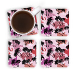 Abstract Palm Trees Pattern Coaster Set By Artists Collection