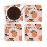 Abstract Orange Pattern Coaster Set By Artists Collection