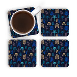 Abstract Plants Pattern Coaster Set By Artists Collection