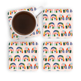 Abstract Rainbows Pattern Coaster Set By Artists Collection