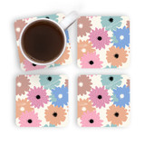 Abstract Wild Flower Pattern Coaster Set By Artists Collection
