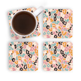 Colorful Cheetah Spots Pattern Coaster Set By Artists Collection