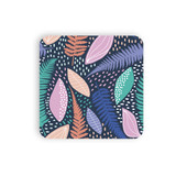 Colorful Fern Pattern Coaster Set By Artists Collection