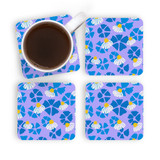 Doodle Flowers Pattern Coaster Set By Artists Collection